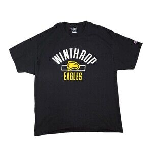 Champion Winthrop Eagles Short Sleeve T Shirt Black Mens XL Cotton
